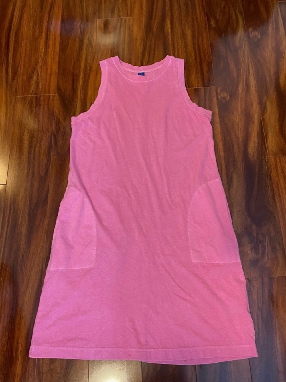 Old Navy Pink Tank midi Dress Cotton with pockets